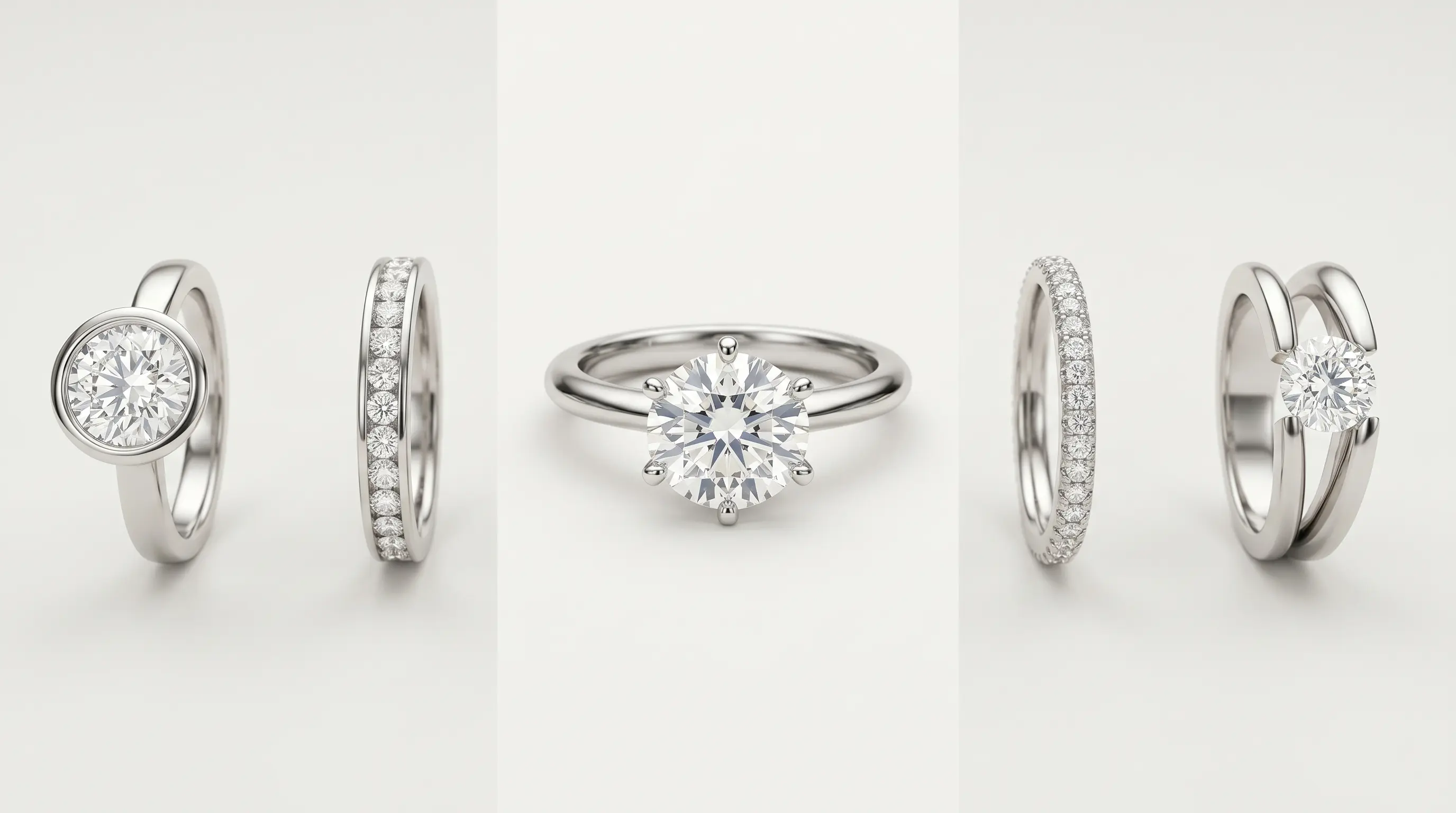 Tipos de engaste de anillos: garras, bezel, pavé, canal y más