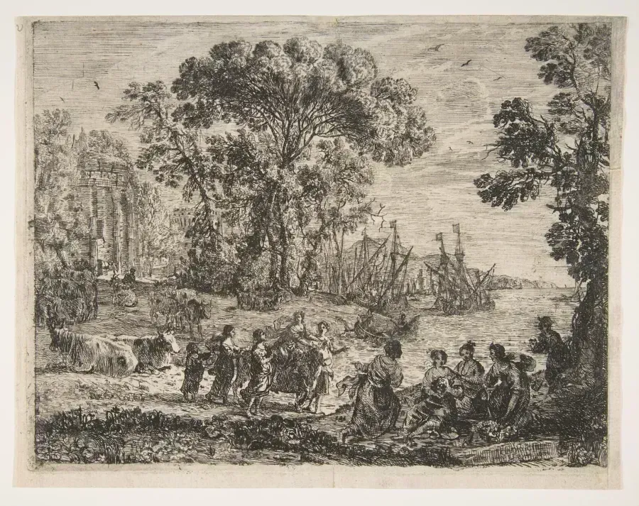 Похищение Европы, гравюра Клода Лоррена, 1634 год, Метрополитен-музей