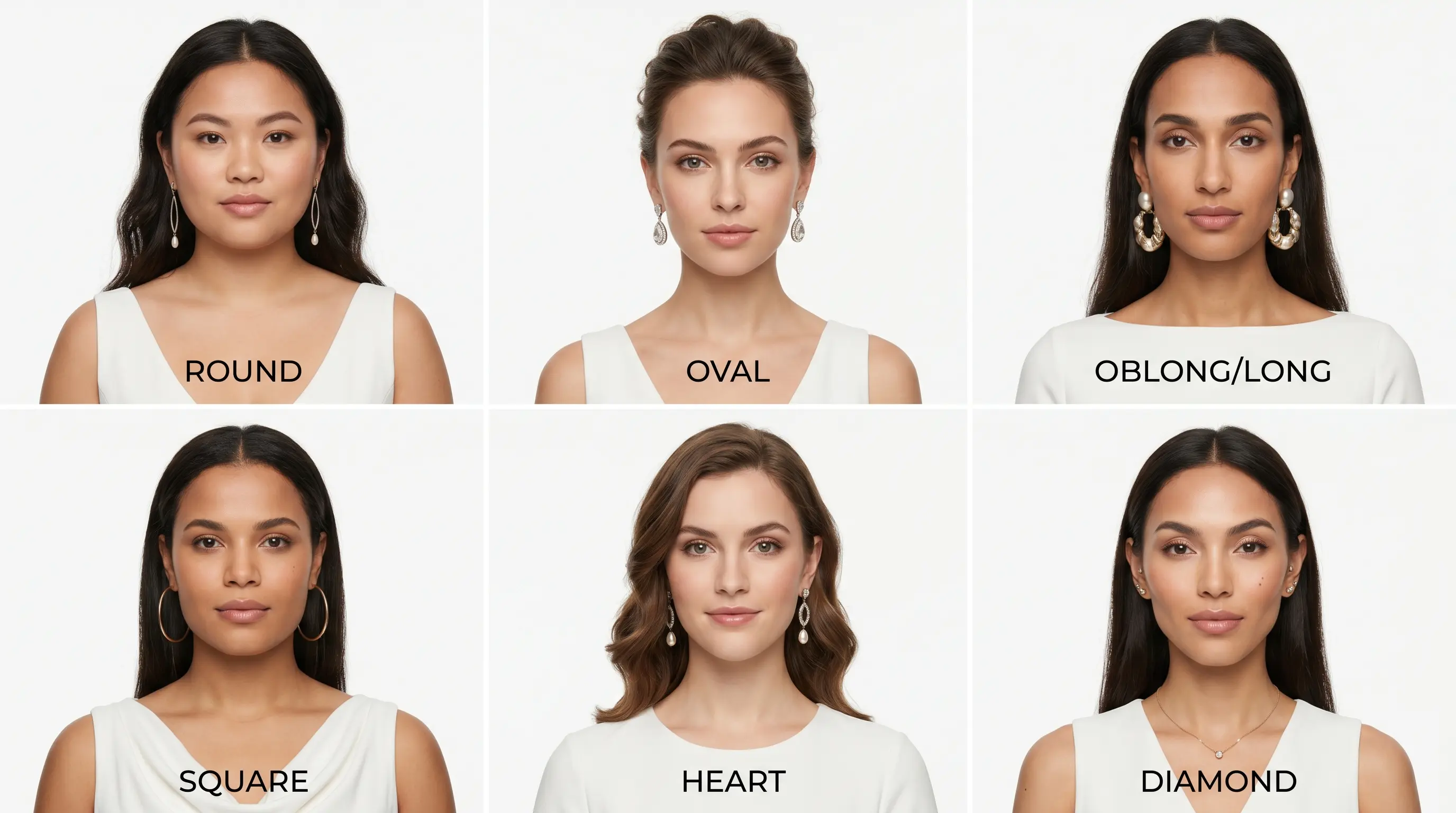 Joyas según la forma de la cara: cómo elegir pendientes, collar y peinado