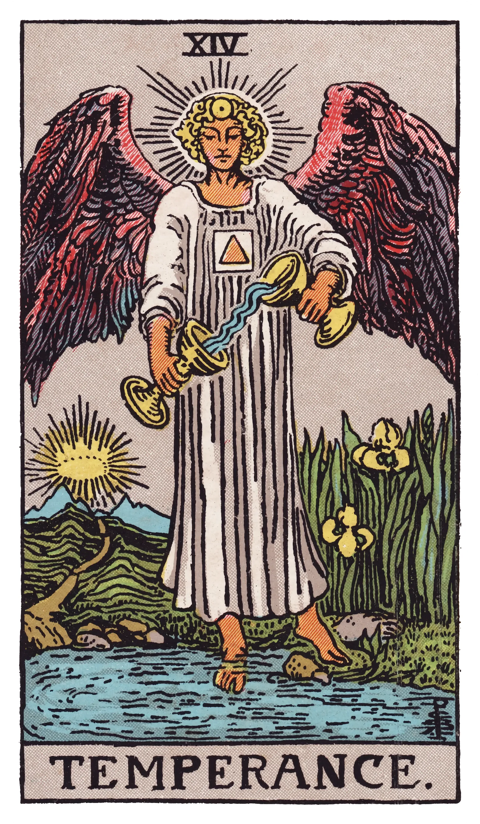La Templanza, baraja Rider-Waite-Smith, 1909