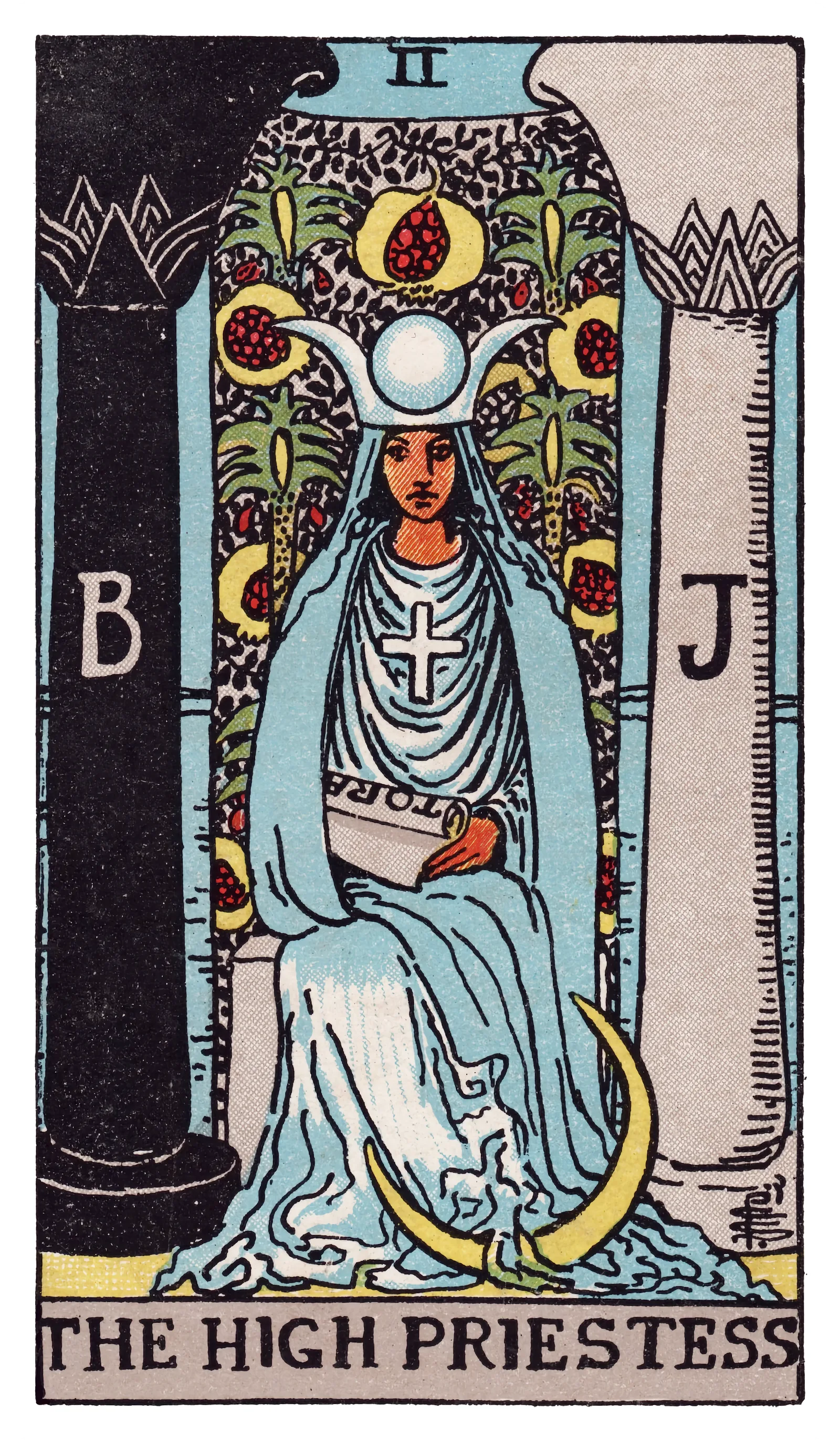 La Suma Sacerdotisa, baraja Rider-Waite-Smith, 1909