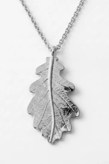 КУЛОН ОСЕННИЙ ЛИСТ СЕРЕБРИСТЫЙ 1