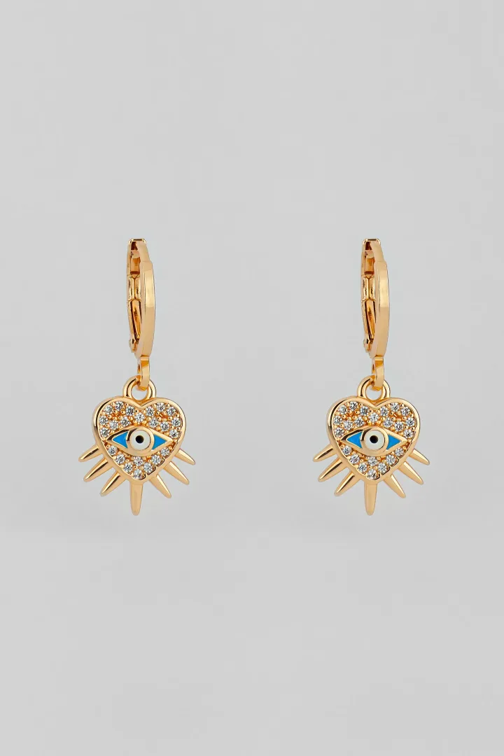 PENDIENTES CORAZÓN OJO TURCO
