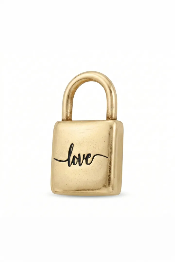 COLGANTE CANDADO LOVE DORADO