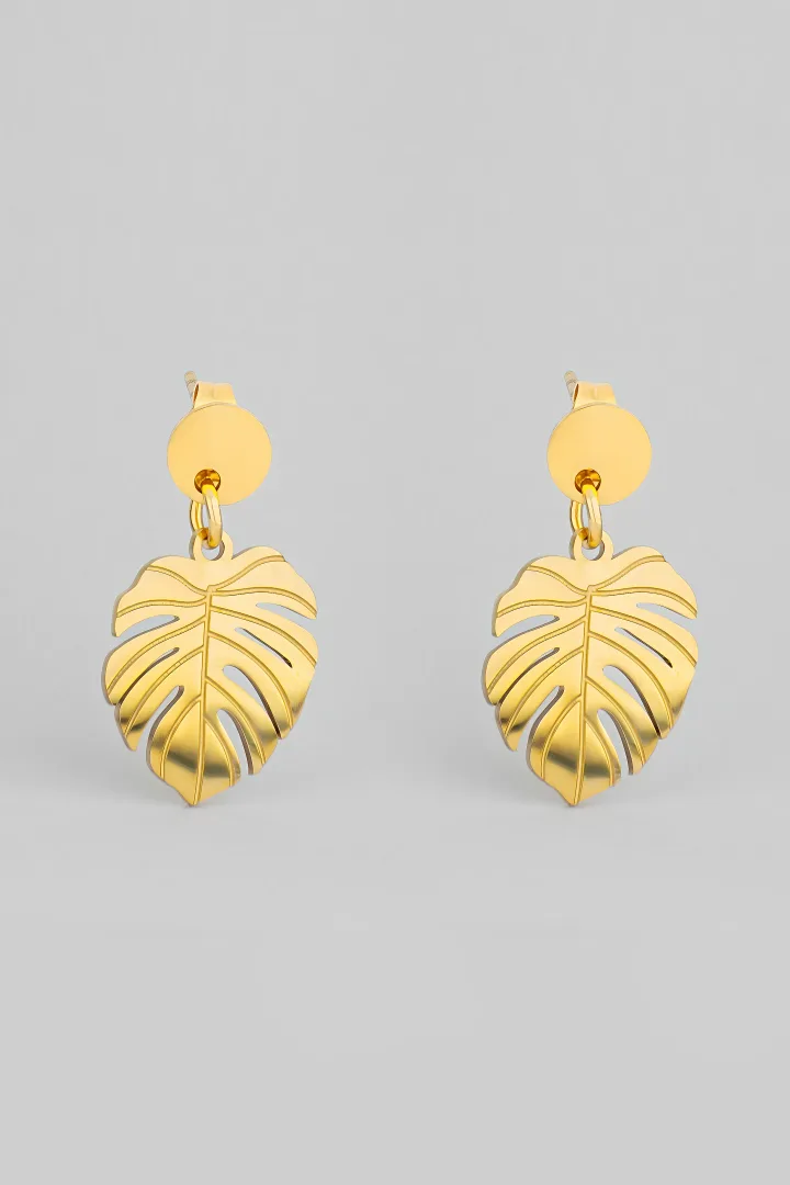 PENDIENTES HOJA MONSTERA