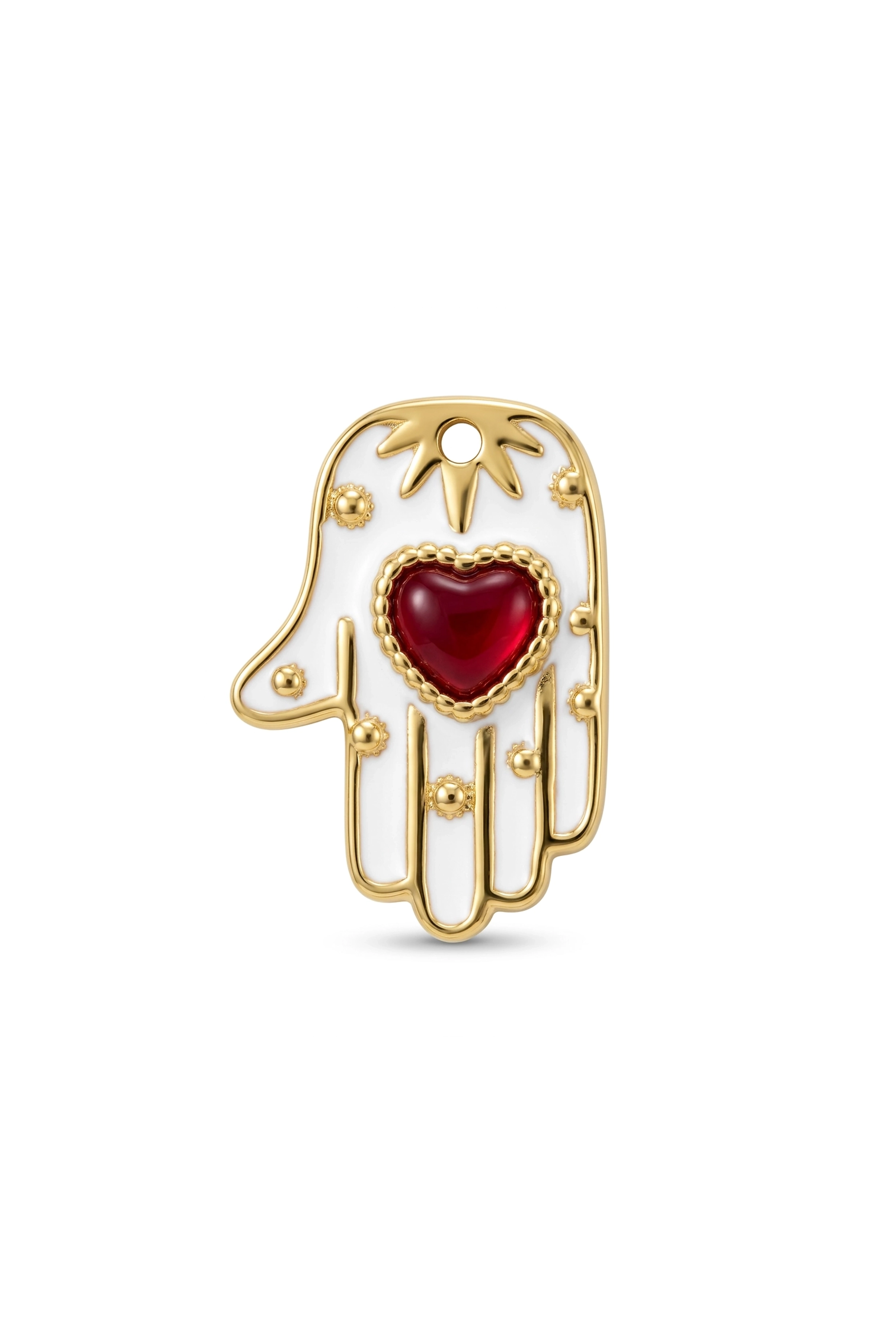 RED HAMSA HAND PENDANT